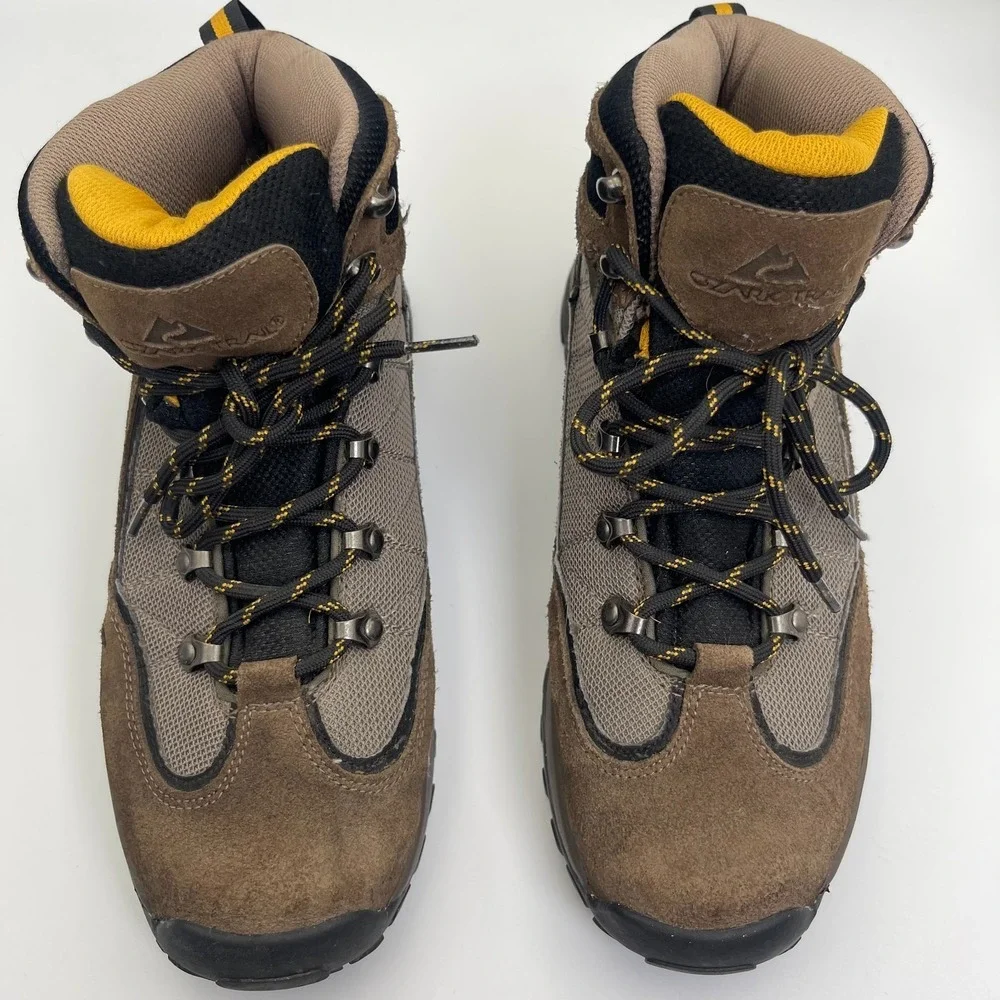 Ozark Trail Shoes Men's Size‎ US 9 Brown Black Gray Leather Lace-Up Hiking Boots